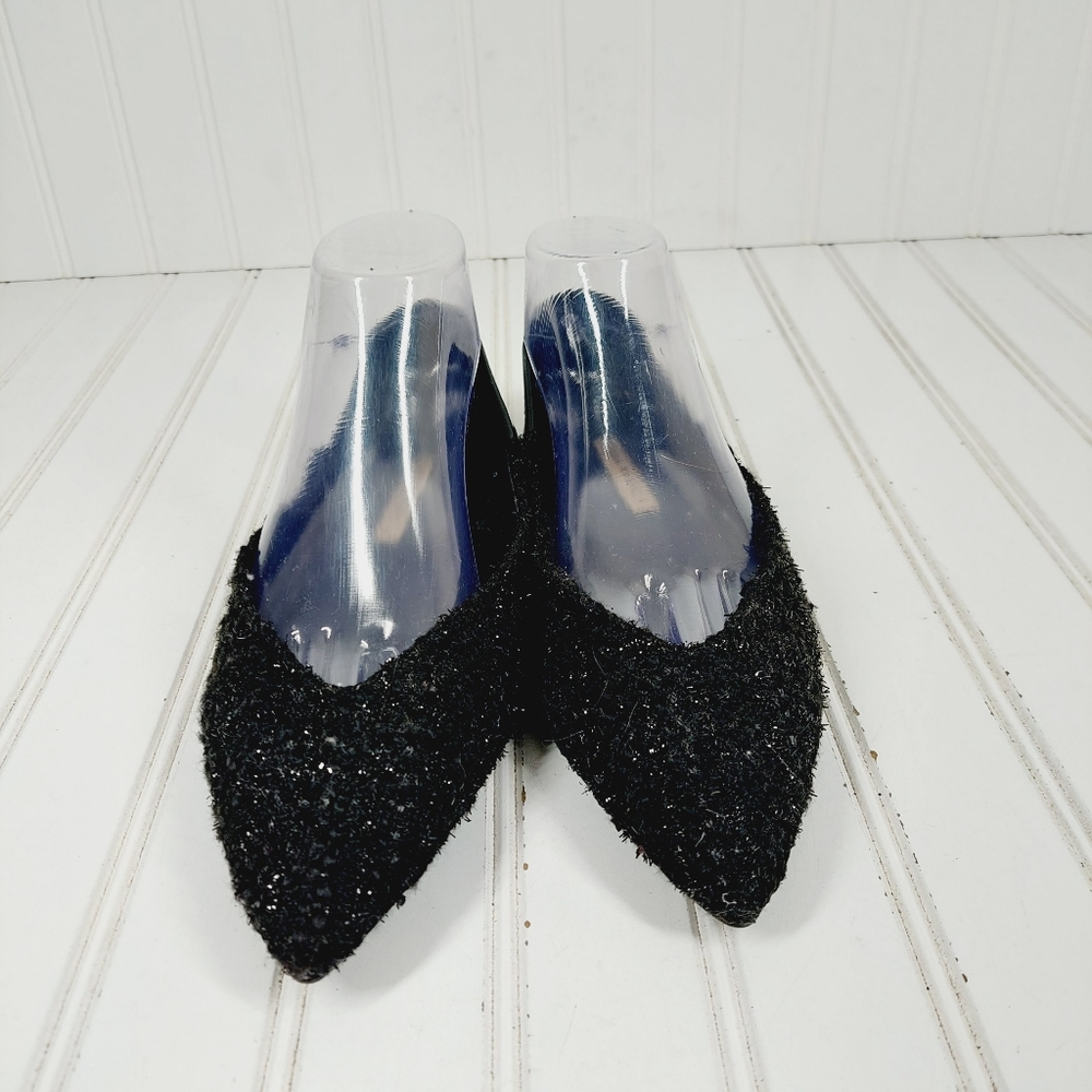 Zara Basic Pointed Toe Black Sequins Slip On Flat… - image 3
